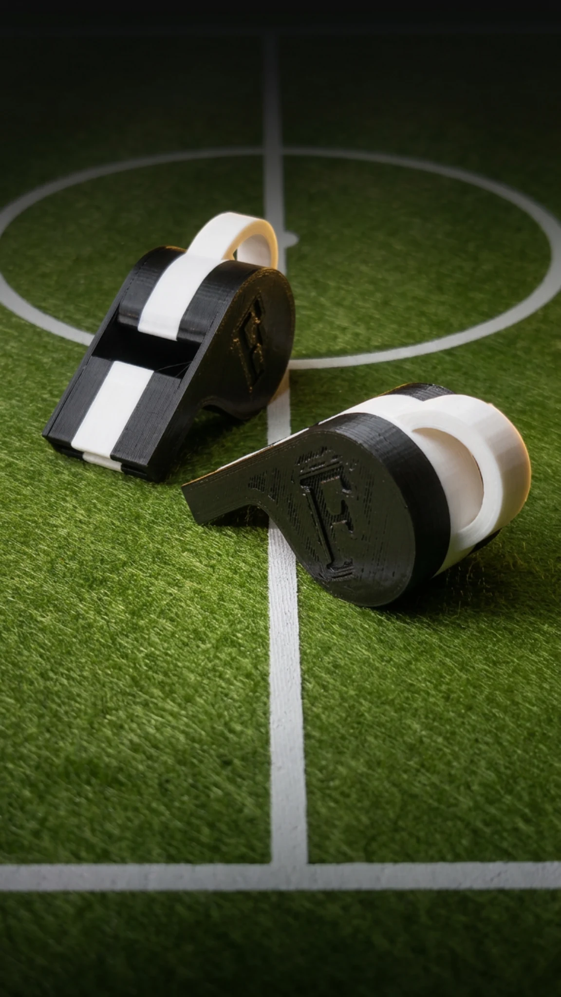 Schwarz-weiße Footballec Pfeifen im Premium-Webshop-Stil